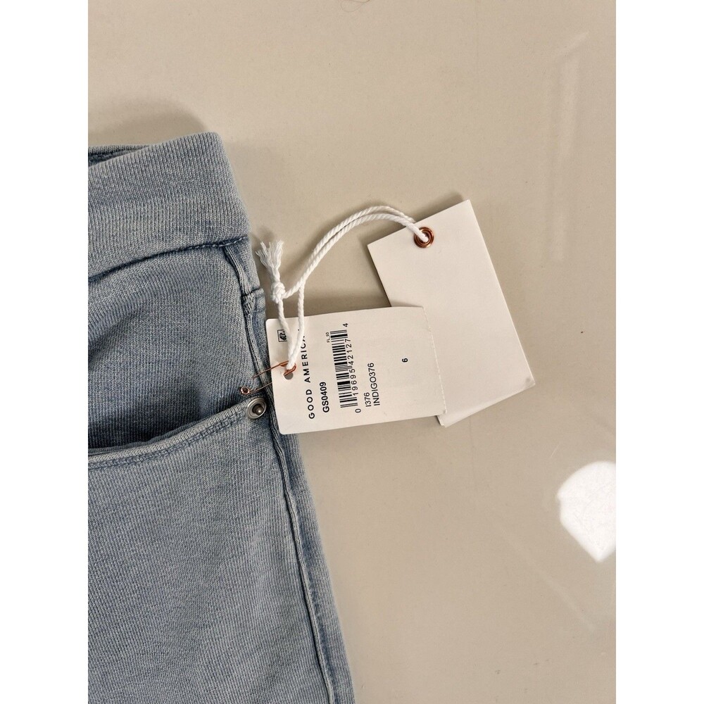GOOD AMERICAN Jeanius Good Skate Sweatpant Jeans NEW Wide Leg High Rise 6 28 - Picture 4 of 12